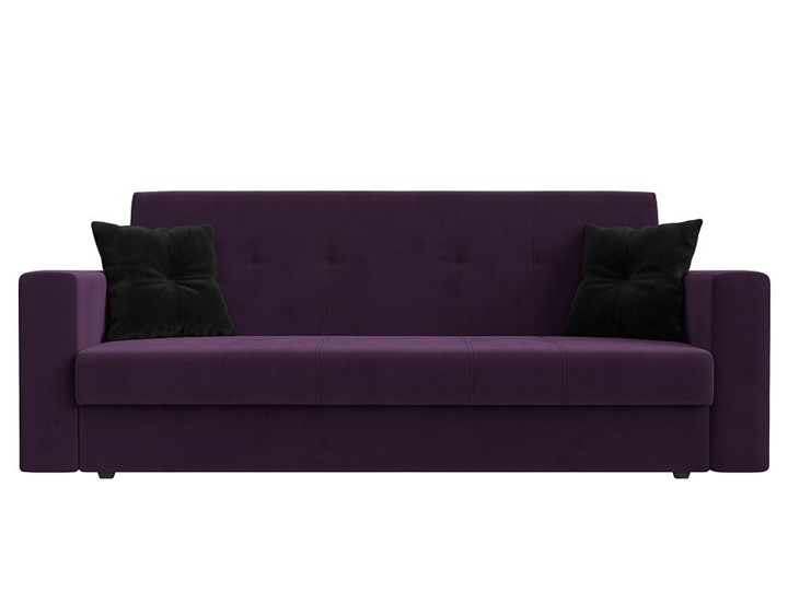Прямой диван Лига-016, Фиолетовый\Черный (велюр) в Тюмени - изображение 7