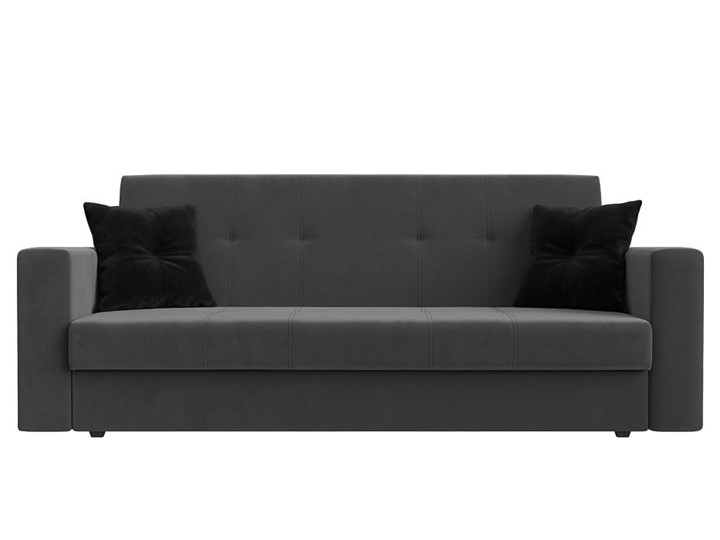 Прямой диван Лига-016, Серый\Черный (велюр) в Заводоуковске - изображение 7