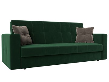 Прямой диван Лига-016, Зеленый\Коричневый (велюр) в Тюмени