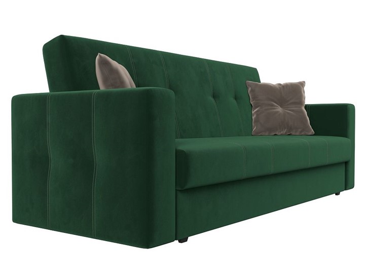 Прямой диван Лига-016, Зеленый\Коричневый (велюр) в Тюмени - изображение 6