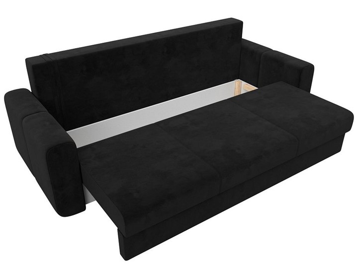 Прямой диван Лига 031, Черный (Велюр) Боннель в Заводоуковске - изображение 1