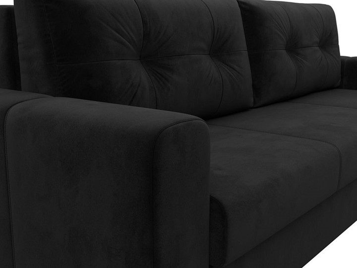 Прямой диван Лига 031, Черный (Велюр) Боннель в Тюмени - изображение 6