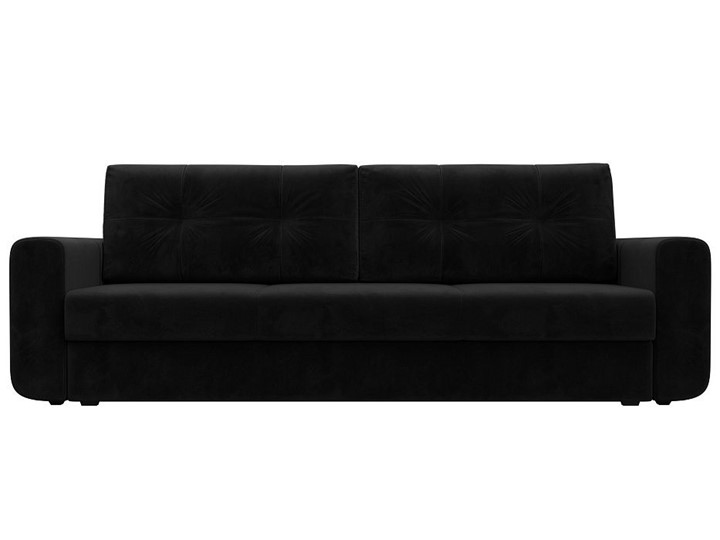 Прямой диван Лига 031, Черный (Велюр) Боннель в Заводоуковске - изображение 7