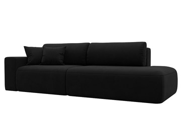 Прямой диван Лига-036 Модерн, Черный (велюр) в Тюмени