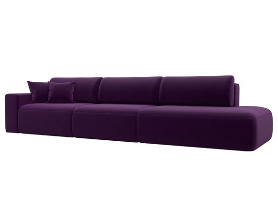 Диван прямой Лига-036 Модерн Лонг, Фиолетовый (микровельвет) в Заводоуковске - изображение