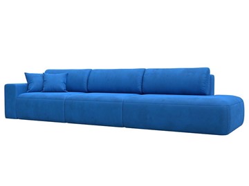 Прямой диван Лига-036 Модерн Лонг, Голубой (велюр) в Тюмени
