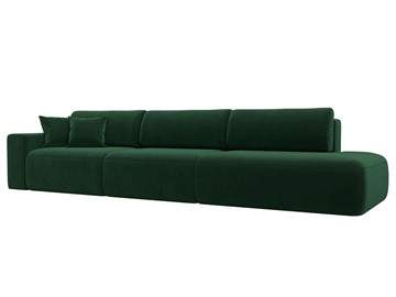Прямой диван Лига-036 Модерн Лонг, Зеленый (велюр) в Тюмени