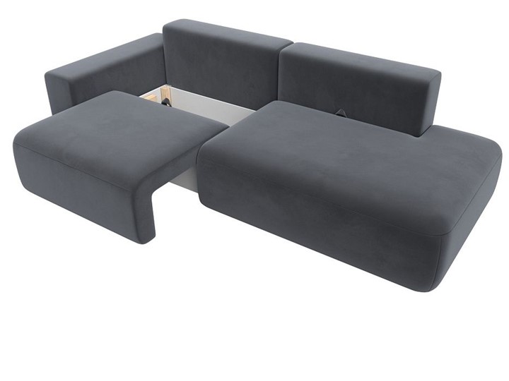 Прямой диван Лига-036 Модерн, Серый (велюр) в Тюмени - изображение 1