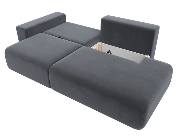 Прямой диван Лига-036 Модерн, Серый (велюр) в Тюмени - изображение 2