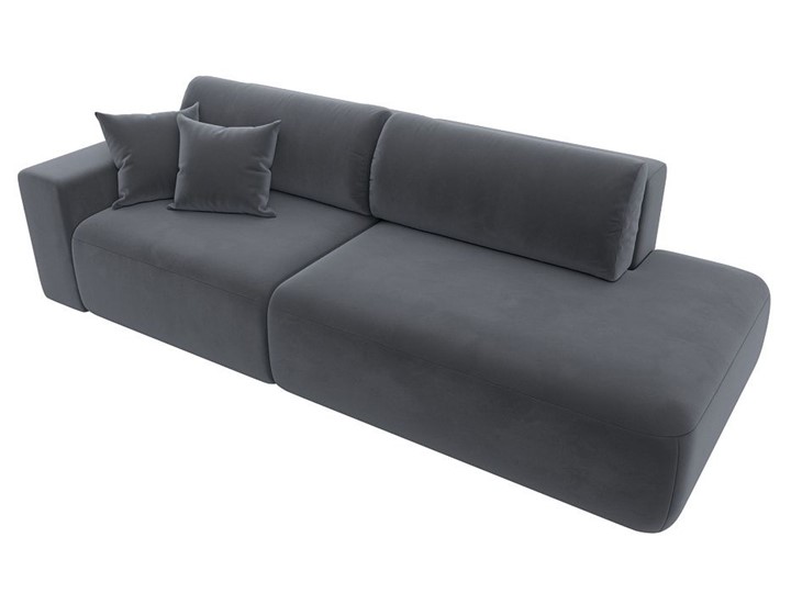 Прямой диван Лига-036 Модерн, Серый (велюр) в Тюмени - изображение 4