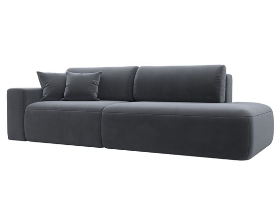 Прямой диван Лига-036 Модерн, Серый (велюр) в Тюмени - изображение