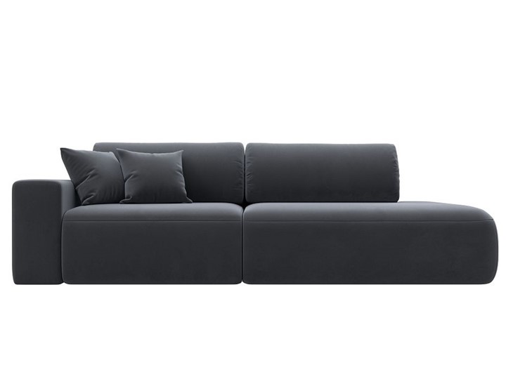 Прямой диван Лига-036 Модерн, Серый (велюр) в Тюмени - изображение 8