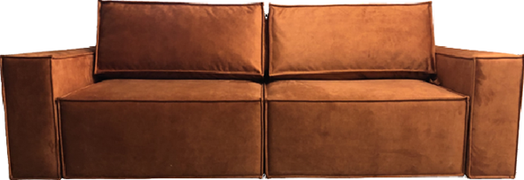 Прямой диван Лофт БЛ2-БП2 (Ремни/Еврокнижка) в Заводоуковске - изображение
