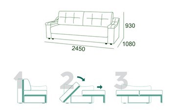 Прямой диван Мальта 3 Тик-так БД в Ишиме - предосмотр 6