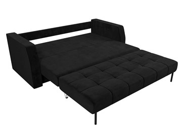 Прямой диван Малютка, Черный (велюр) в Заводоуковске - предосмотр 1