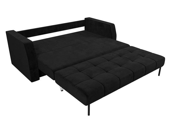 Прямой диван Малютка, Черный (велюр) в Заводоуковске - изображение 1