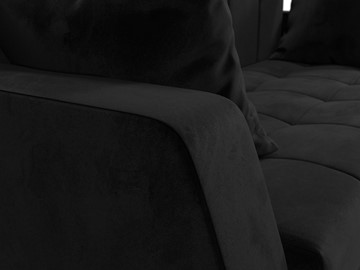 Прямой диван Малютка, Черный (велюр) в Заводоуковске - предосмотр 5