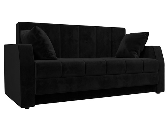 Прямой диван Малютка, Черный (велюр) в Тюмени - изображение