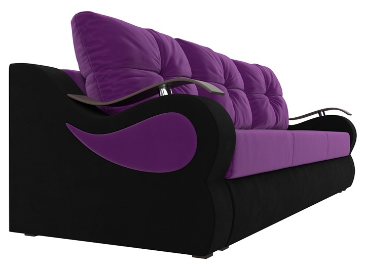 Прямой диван Меркурий еврокнижка, фиолетовый/черный (микровельвет) в Тюмени - изображение 2