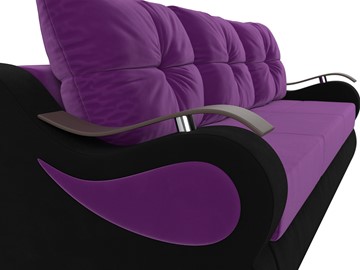 Прямой диван Меркурий еврокнижка, фиолетовый/черный (микровельвет) в Тюмени - предосмотр 3