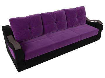 Прямой диван Меркурий еврокнижка, фиолетовый/черный (микровельвет) в Заводоуковске - предосмотр 4