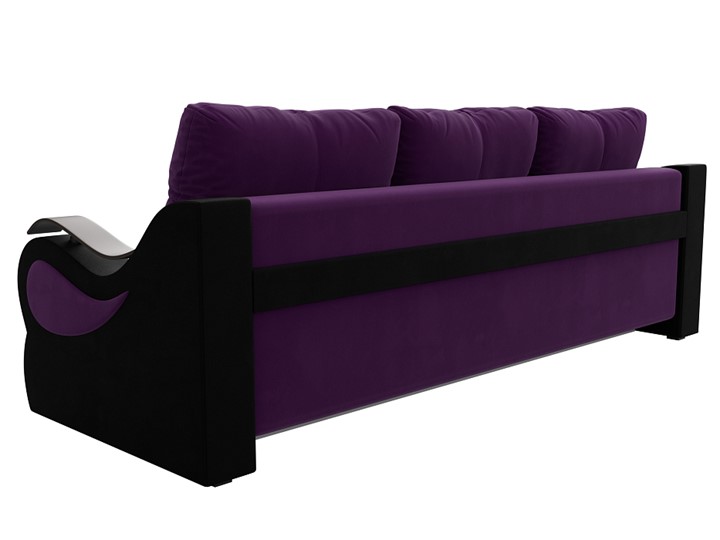 Прямой диван Меркурий еврокнижка, фиолетовый/черный (микровельвет) в Тюмени - изображение 6