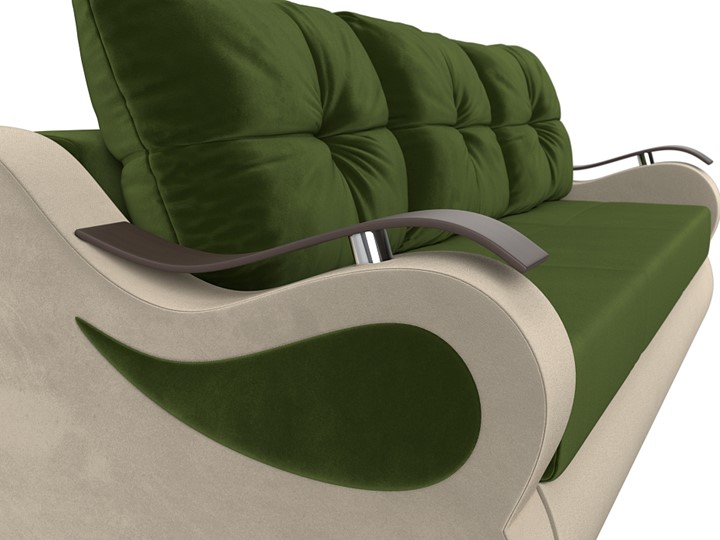 Прямой диван Меркурий еврокнижка, Зеленый/бежевый (микровельвет) в Тюмени - изображение 3