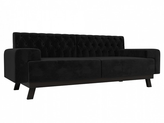 Прямой диван Мюнхен Люкс, Черный (Велюр) в Заводоуковске - изображение