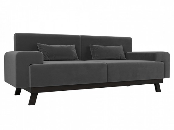Прямой диван Мюнхен, Серый (велюр) в Заводоуковске - изображение