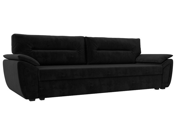 Прямой диван Нэстор Лайт, Черный (велюр) в Заводоуковске - изображение