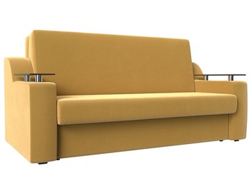 Прямой диван Сенатор Аккордеон 160, Желтый (Микровельвет) в Ишиме