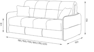 Прямой диван Токио 2 165 (НПБ) в Тюмени - предосмотр 4