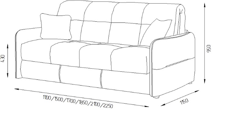 Прямой диван Токио 2 165 (НПБ) в Заводоуковске - изображение 4