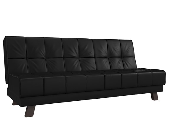 Прямой диван Винсент, Черный (экокожа) в Заводоуковске - изображение