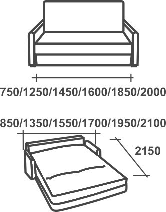 Прямой диван Аккордеон-М, 120, Элакс в Ишиме - изображение 1
