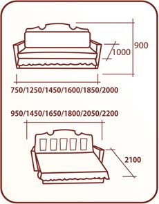 Прямой диван Аккордеон Бук 155, НПБ, Классика в Ишиме - предосмотр 1