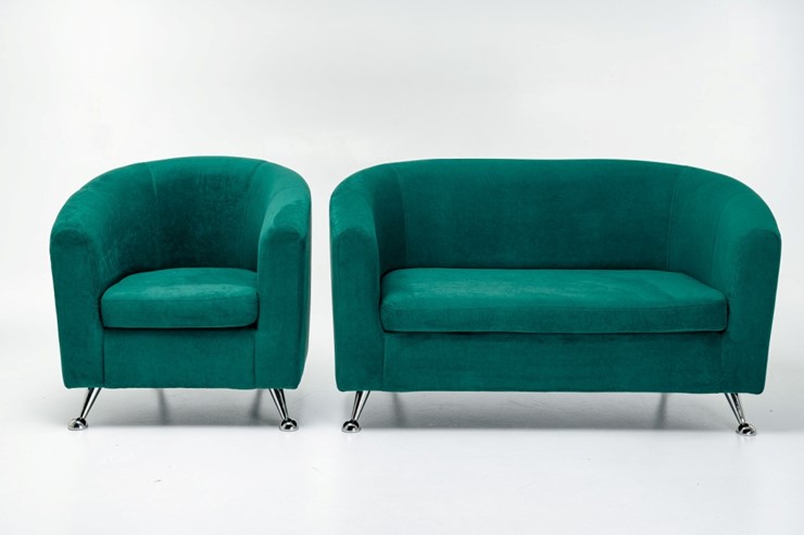 Комплект мебели Брамс  цвет изумрудный диван 2Д + кресло в Заводоуковске - изображение 1