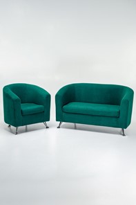 Комплект мебели Брамс  цвет изумрудный диван 2Д + кресло в Тюмени - предосмотр 4