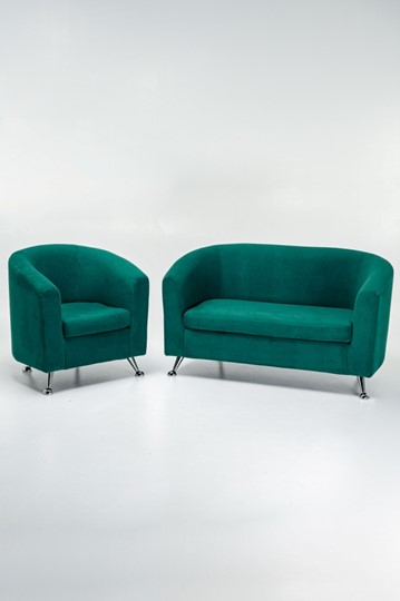 Комплект мебели Брамс  цвет изумрудный диван 2Д + кресло в Заводоуковске - изображение 4