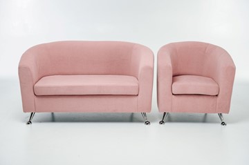 Комплект мебели Брамс  цвет розовый диван 2Д + кресло в Тюмени
