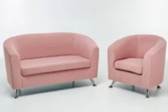 Комплект мебели Брамс  цвет розовый диван 2Д + кресло в Тюмени - изображение 2