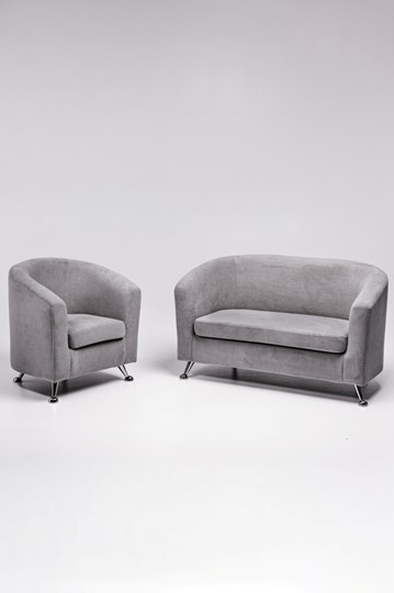 Комплект мебели Брамс  цвет серый диван 2Д + кресло в Тюмени - изображение 1
