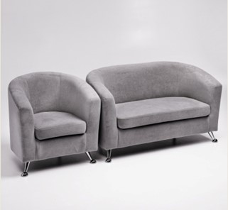 Комплект мебели Брамс  цвет серый диван 2Д + кресло в Ишиме
