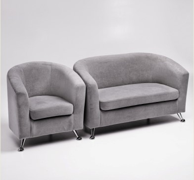 Комплект мебели Брамс  цвет серый диван 2Д + кресло в Тюмени - изображение
