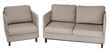 Комплект мебели диван + кресло-кровать Бэст бежевый в Тюмени - предосмотр