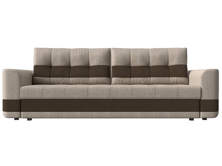 Прямой диван Честер, Бежевый/коричневый (рогожка) в Заводоуковске - изображение 1