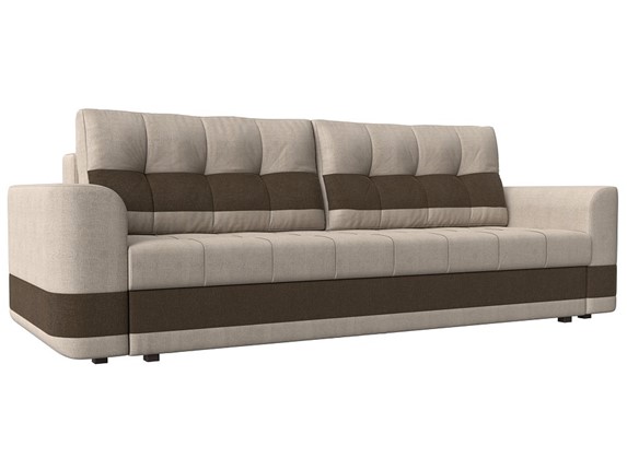 Прямой диван Честер, Бежевый/коричневый (рогожка) в Заводоуковске - изображение