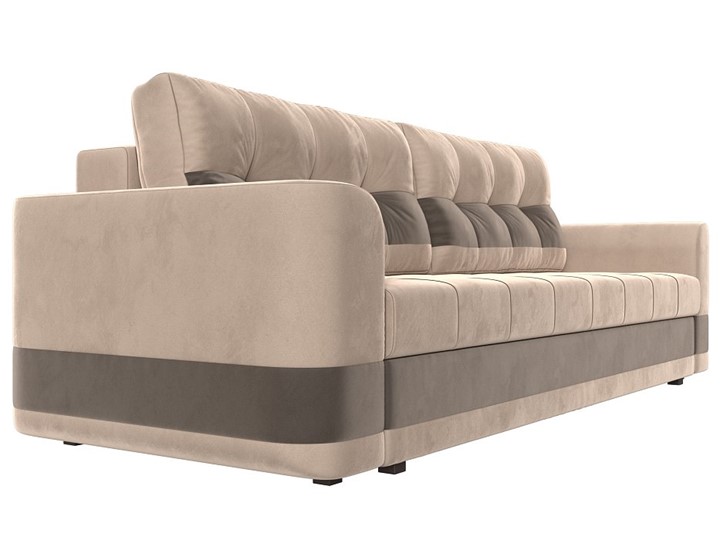 Прямой диван Честер, Бежевый/коричневый (велюр) в Заводоуковске - изображение 2