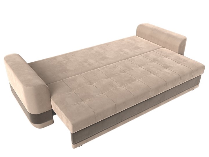 Прямой диван Честер, Бежевый/коричневый (велюр) в Заводоуковске - изображение 6
