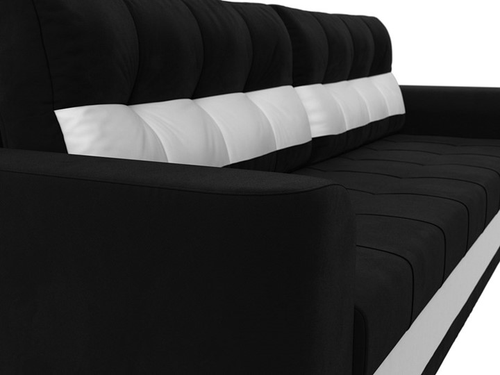 Прямой диван Честер, Черный/белый (вельвет/экокожа) в Заводоуковске - изображение 3
